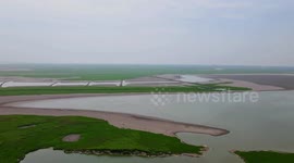 Lake dries up due to drought in southern China