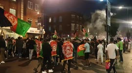 Afghans set off fireworks and dance in London's Southall celebrating the nation's Independence Day