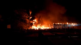 Multi alarm barn / commercial building fire Shamokin Township, Pennsylvania