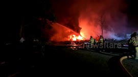 Multi alarm barn / commercial building fire Shamokin Township, Pennsylvania