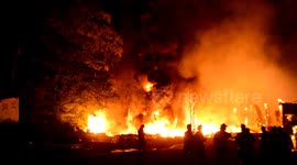 Huge building fire in Shamokin Township, Pennsylvania, after 'controlled' burn went wild