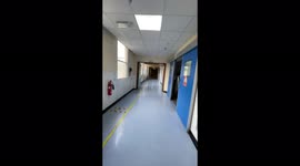 Video showing roof supports added to Queen Elizabeth Hospital Kings Lynn theatre corridor