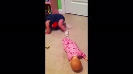 Girl Plays With Doll