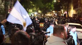 Argentinians gather in front of house of former President accused of corruption