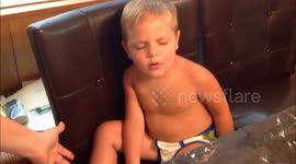 Boy Falls Asleep Eating