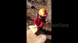 Boy Imitates Chainsaw