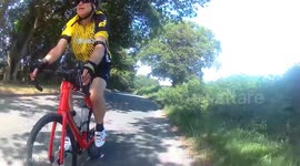 Huge tipper truck close passes cyclists at speed on quiet country lane with loads of room on other side - Punishment Pass - Rear Cam