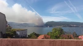 Spain: Forest Fire Breaks Out In Moaña, Galicia 2