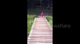 Girl Falls Off Bridge