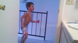 Boy Dances With Toy Gun