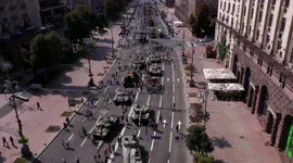 Russian tanks paraded in Kyiv as Ukraine celebrates its Independence Day