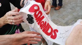 Superfans Of The Osmonds Trudy Leefe & Tina-Diane Stonebank show of their originally signed Osmond's items at
