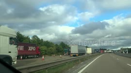 Operation Brock in action on M20 in Ashford, Kent