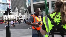 RMT workers on strike outside Victoria Station silenced by union bosses