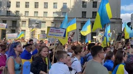 Ukraine Independence Day protest outside Downing St