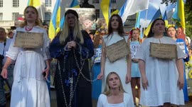 Protests outside London's Downing Street for Ukraine's Independence Day