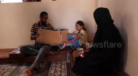 Palestinian girl, Areej Asaliya, 10, who lost one of her eyes by Israeli airstrike during the latest Israel-Gaza conflict, in Jabalia in the northern of Gaza strip.