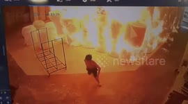 Man sparks warehouse fire after igniting foam roll with a lighter in China