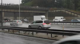 London highway covered in layer of rain as thunderstorms hit UK
