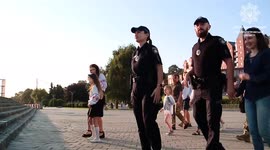 RAW VIDEO: Ukrainian Police, Soldiers, And Emergency Personnel Mark Independence Day With Stirring Singing Of Anthem