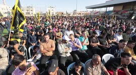 Supporters of Islamic Jihad movement take part in memorial service of Palestinians who were killed by Israeli forces in the West Bank and the latest Israel-Gaza conflict, in Rafah in the southern of Gaza strip