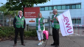 Royal Mail staff strike on picket lines in Birmingham as industrial action takes place across the UK