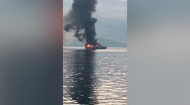 Dozens of passengers stuck onboard burning ferry in Philippines