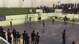 Bali futsal goalkeeper celebrates too early after thinking he saved penalty