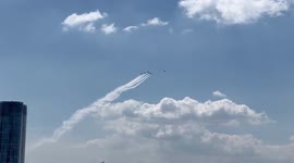 US: Ceremonial Flyover Of Thunderbirds In New York City