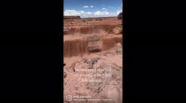 Water cascading through this dried up waterfall looks like chocolate