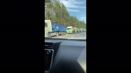 Backlog of trucks waiting to leave Ukraine is miles long