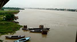 Ganga River crosses danger mark in Varanasi, Northern India, while continuing to rise