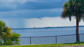 Waterspout over Cape Canaveral, Florida, before NASA's Artemis rocket launch
