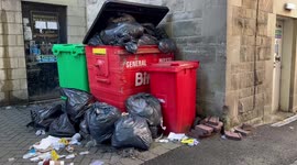 Rubbish piles up during Fringe Festival in Edinburgh as workers continue industrial action