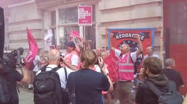 Royal Mail workers protest in London, UK