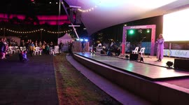 Ukrainians sing their national anthem at Ukifest, Sydney, Australia