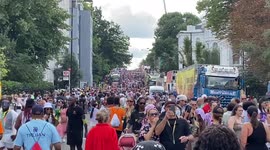 Huge crowds arrive for the start of Notting Hill Carnival