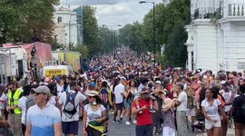 Huge crowds arrive for the start of Notting Hill Carnival