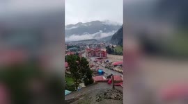 Terrifying footage shows the moment a hotel in Pakistan was swept away in heavy flooding