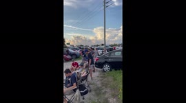 Space enthusiasts gather at the Cocoa beach in Cape Canaveral, Florida, USA to view Artemis I launch