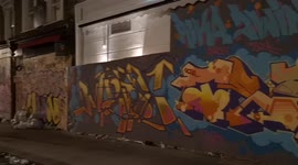 After the Notting Hill, Carnival shops in Notting Hill that had their windows and doors bordered up to protect them have been left covered in Graffiti,