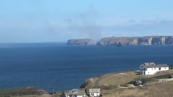 Cornwall cliff blaze: fire is still smouldering