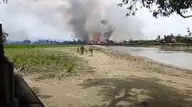 Villages set alight by Burmese military as fighting erupts in western Myanmar