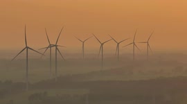 Drone Footage Of Beijing-Hangzhou Grand Canal Wind Farm In Huaian, China