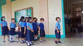 Diligent schoolboy, 6, leads classmates in dancing morning Zumba dance routine