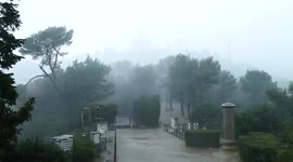 Barcelona battered with heavy rain and hailstones