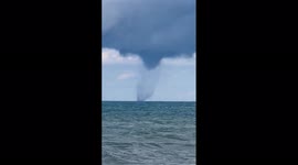 Waterspout spotted off shore of Ontario's Sauble Beach, Canada