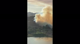 Brush fire breaks out in Castaic, Los Angeles, as California experiences record temperatures