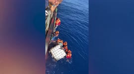 Eight Burmese fishermen drift at sea for THREE DAYS before being rescued by passing cargo ship in Vietnam