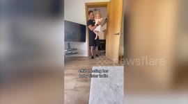 Young girl's adorable reaction to meeting her newborn sister for the first time